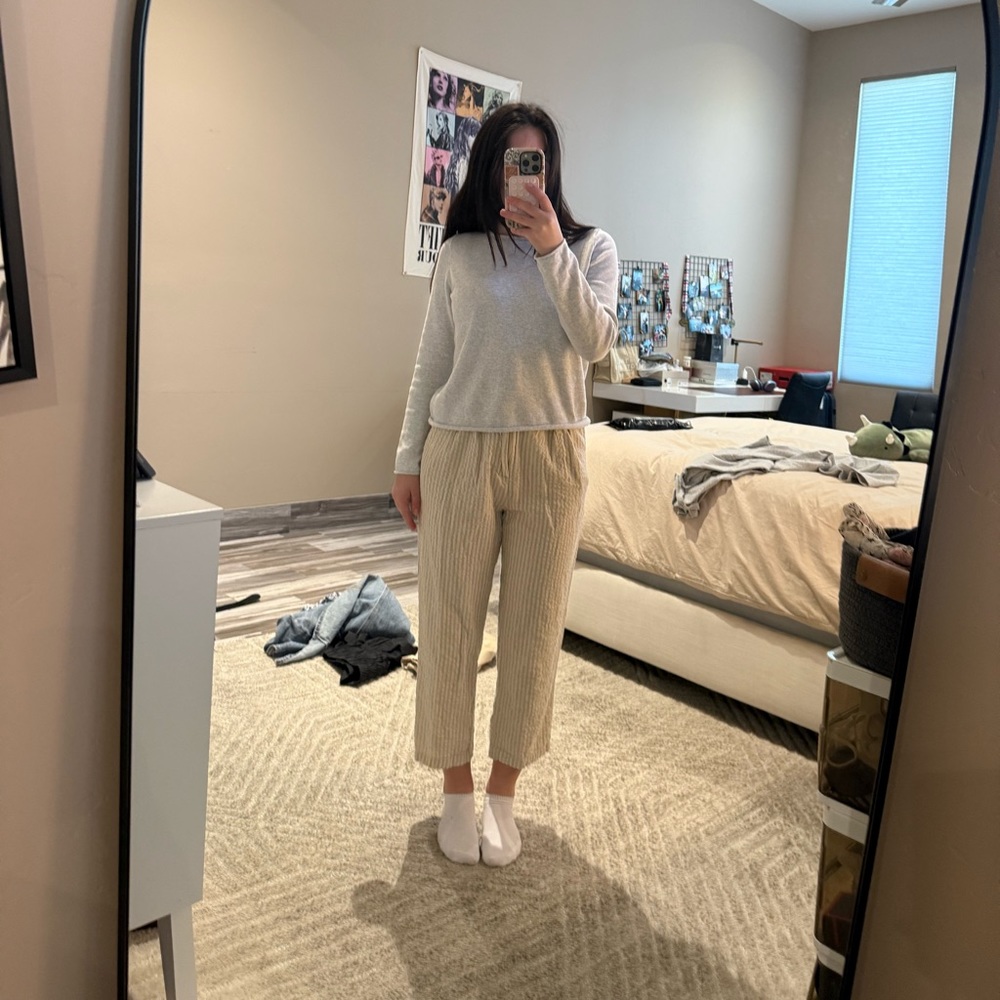 White and beige linen pants urban outfitters